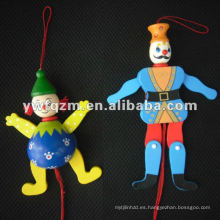 muñeco de marioneta de madera con cuerda para juguetes de niños